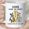Taza de café de cerámica blanca con diseño de perros de dibujos animados simpáticos para la oficina. - Estilo 1