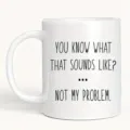 Détail de tasse à café en céramique blanche, mug de bureau avec citation drôle, boisson. - 301-400ml / 7