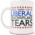 Keramik Kaffeetasse mit einem politischen Aufdruck, weiße Teetasse für Büro und Alltag. - Politische Slogans