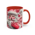 Festive 3D Santa Claus ceramic coffee mug with red handle, perfect for Christmas gifts. - 9