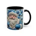 3D Weihnachtsmann Keramik Kaffeetasse mit schwarzem Henkel, ideal für Weihnachten Büro. - 1