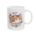 Tasse a cafe en ceramique blanche avec motif de chat mignon et texte drole, ideal cadeau. - Style 11