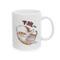 Tasse a cafe en ceramique blanche avec un motif de chat endormi mignon et un design drole. - Style 13