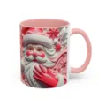 3D Santa Claus ceramic coffee mug pink office gift cup festive holiday drinkware - 14