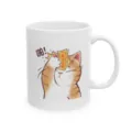 Tasse à café en céramique blanche avec illustration de chat mignon, cadeau quotidien idéal. - Style 18