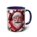 3D Santa Claus Ceramic Coffee Mug Christmas Holiday Gift Office Drinkware Blue Handle - 20
