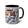 3D cute kitten ceramic coffee mug with black handle, perfect office drinkware gift item. - 301-400ml / Style 20