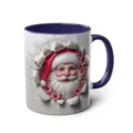 Bestselling 3D Santa Claus ceramic coffee mug with blue handle and interior for office use. - 27