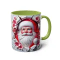 3D Santa Claus coffee mug with green handle ceramic cute holiday gift cup for office home - 32