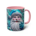 3D Santa Claus Ceramic Mug Featuring Pink Handle and Interior for Daily Coffee Gift - 42