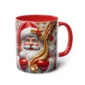 Christmas Santa Claus Ceramic Mug Red Handle Festive Coffee Cup Holiday Gift Variant - 44