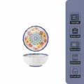 Bol en ceramique style boheme 4 pouces assiette a fleurs compatible avec le four et micro-ondes - Assiette de 4 Pouces