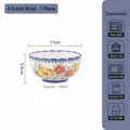 4.5 Inch Ceramic Bowl Bohemian Floral Porcelain Soup Bowl Kitchen Tableware Table Decor - 4.5-Inch Bowl
