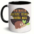 Taza de cafe de ceramica con perezoso, asa negra cuerpo blanco, taza bonita para oficina. - Estilo 8