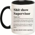 Keramik Kaffeetasse mit lustigem Definition Design, schwarzer Henkel, 11oz Büro Tasse Geschenk. - 2