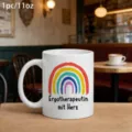 Witte keramische koffiemok met regenboogontwerp, 11oz capaciteit voor dagelijks kantoorgebruik - Stijl 3