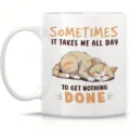 Taza de café de cerámica linda con diseño de gato divertido, regalo personalizado ideal para oficina. - Estilo 9