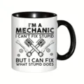 Lustige Mechaniker Keramik Kaffeetasse mit Schraubenschlüssel und Kolben Motiv für Büro. - 10