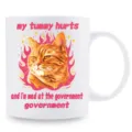 Divertida taza de café de cerámica gato naranja con texto meme, regalo perfecto para amigos. - Estilo 11