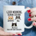 Taza de ceramica personalizada con gatos bonitos y texto divertido para amantes del cafe. - Estilo 12