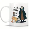 Vista detallada de taza de cerámica blanca con lindo diseño de dibujos animados y texto. - Estilo 15