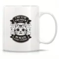 Taza de café de cerámica blanca con linda ilustración de gato y frase divertida, gran regalo. - Estilo 16