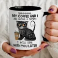 Custom funny cat ceramic coffee mug with black handle, office tea cup gift, 11oz novelty cup. - 11OZ / Style 4