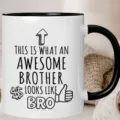 White ceramic coffee mug with black handle, funny brother quote printed design for office use. - 11OZ / Style 1