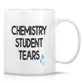 Taza de café de cerámica blanca con un divertido diseño tipográfico de química, 11oz. - Estilo 6