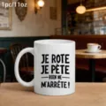 Witte keramische koffiemok 11oz, grappige Franse quote bedrukte kantoor theekop voor dagelijks - Stijl 5