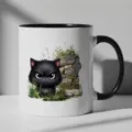 Ceramic Coffee Mug Black Handle Cute Angry Cat Print Custom Office Milk Cup Gift 350ml - 11OZ / Style 6