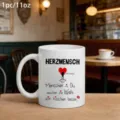 Weißer Keramik Kaffeebecher mit deutschem Textdruck, ideal fürs Büro und Zuhause, 11oz. - 301-400ml / Stil 9