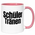 Personalisierte Keramiktasse mit Spruch, rosa Henkel und Innenfarbe, Kaffeetasse Geschenk. - Rosa