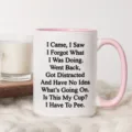 Keramik Kaffeetasse mit rosa Henkel schönes Büro Tasse mit lustigem Spruch Design - 11OZ / Rosa