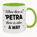 Green and white ceramic coffee mug with custom text, perfect for office and home daily use. - 11OZ / Green and White