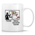 Taza de cerámica blanca con diseño de profesor y unicornio, mug de café 11oz regalo para docentes. - Estilo 15