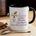 Ceramic coffee mug with funny chicken graphic and quote, black and white design for office. - 11OZ / Style 9