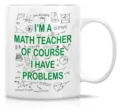 Taza de cafe de ceramica blanca detalle con impresion texto profesor de matematicas 330ml - Estilo 20