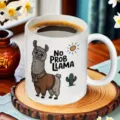 Keramik Kaffeetasse 11OZ mit niedlichem Lama Motiv, ideal für Büro und Alltag zu Hause. - 301-400ml / Buchstabe R