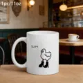 Weisse Keramik Kaffeetasse 11oz mit lustiger Cartoon Ente in High Heels stilvoller Becher. - 301-400ml / S