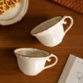 Set de taza de café de cerámica retro, elegante taza vintage para hogar y oficina. - Taza Palacio - Cambio de Horno Romano - Paquete de 2