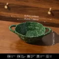 Bol en céramique vert avec deux anses 6 pouces motif éclaboussure bol à soupe créatif irrégulier - Bol à Soupe Irrégulier à Double Oreille - Vert