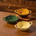 Set di 4 ciotole in ceramica con doppia maniglia, zuppiere irregolari da 6 pollici. - Ciotola per Zuppa Irregolare a Doppio Orecchio - Mix di 4