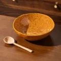 Bol à salade en céramique éclaboussée de 8 pouces avec cuillère bol à soupe 1200ml - Bol Déconstruit 8.25 Pouces avec Cuillère / Mandarine