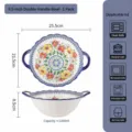 Bol en céramique bohème de 9,5 pouces avec anses bol à soupe en porcelaine - Bol à Oreilles de 9,5 Pouces