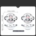 Ciotola in ceramica con orecchie doppie mucca da latte 9.5 pollici zuppa cartone animato - Ciotola a Doppio Orecchio da 9.5 Pollici Confezione da 2
