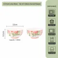 Bol a Riz en Ceramique 4.5 Pouces Lot de 2 Motif Grenade Vaisselle de Cuisine - 4,5 Pouces / Fleur de grenade / Lot de 2
