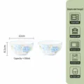 Lot de 2 Bols de Riz en Céramique 4.5 Pouces Motif Hortensia Bleu Vaisselle Cuisine - 4,5 Pouces / Hortensia / Lot de 2