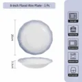8-Pouces Assiette Plate Ronde En Céramique Bleu Fumé Français Pour Utilisation - Assiette Ronde en Dentelle de 8 Pouces