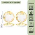 Set di 2 piatti fondi in ceramica da 8 pollici con motivo bignonia, stoviglie estetiche. - 8 Pollici Fiore di Lingxiao 2 Pezzi